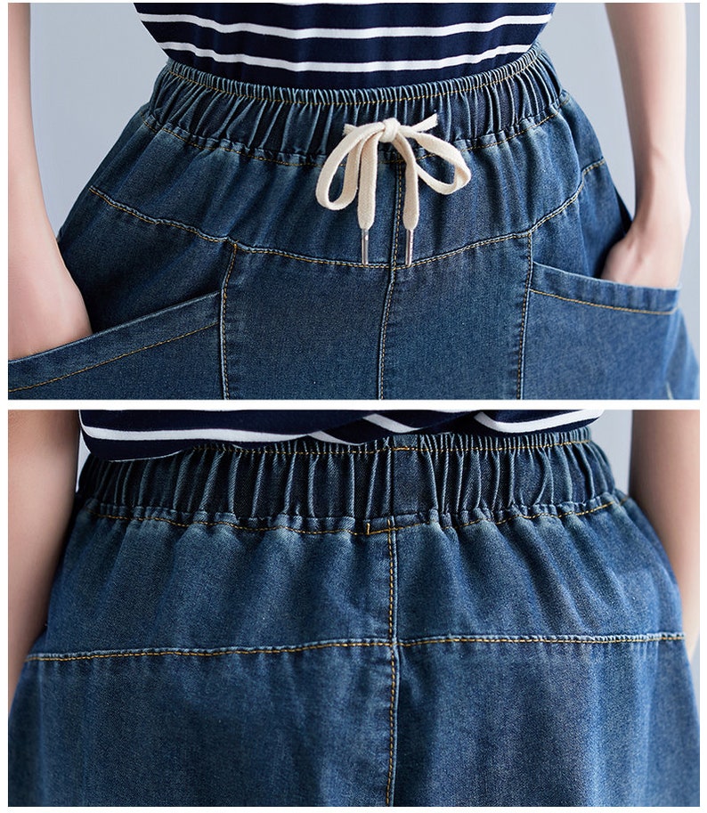 Dark blue large size jeans,women/'s loose casual pants,elastic waist harem,handmade,90s pants,Solid color casual pants,Tie dyed women/'s jeans