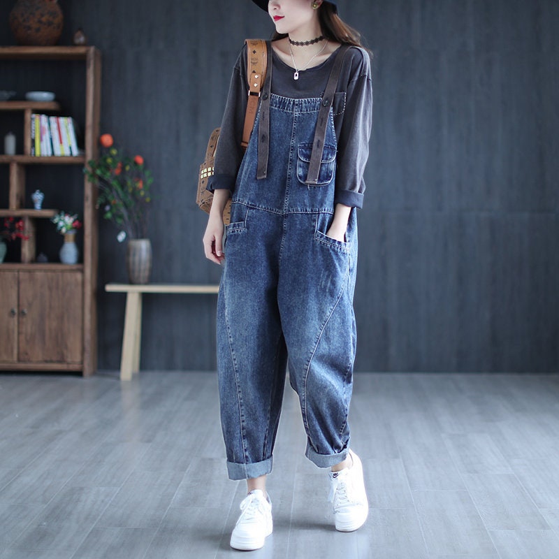 Adult denim overalls sale