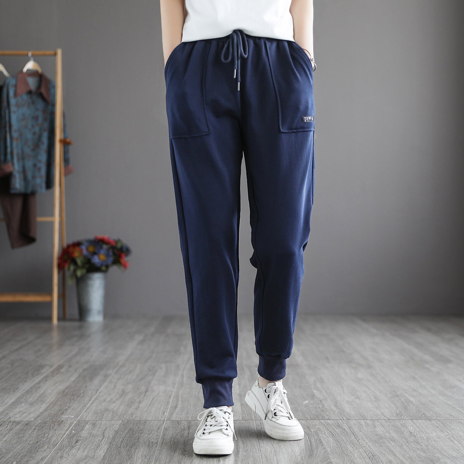Women's retro allmatch cotton jersey pants pocket Etsy