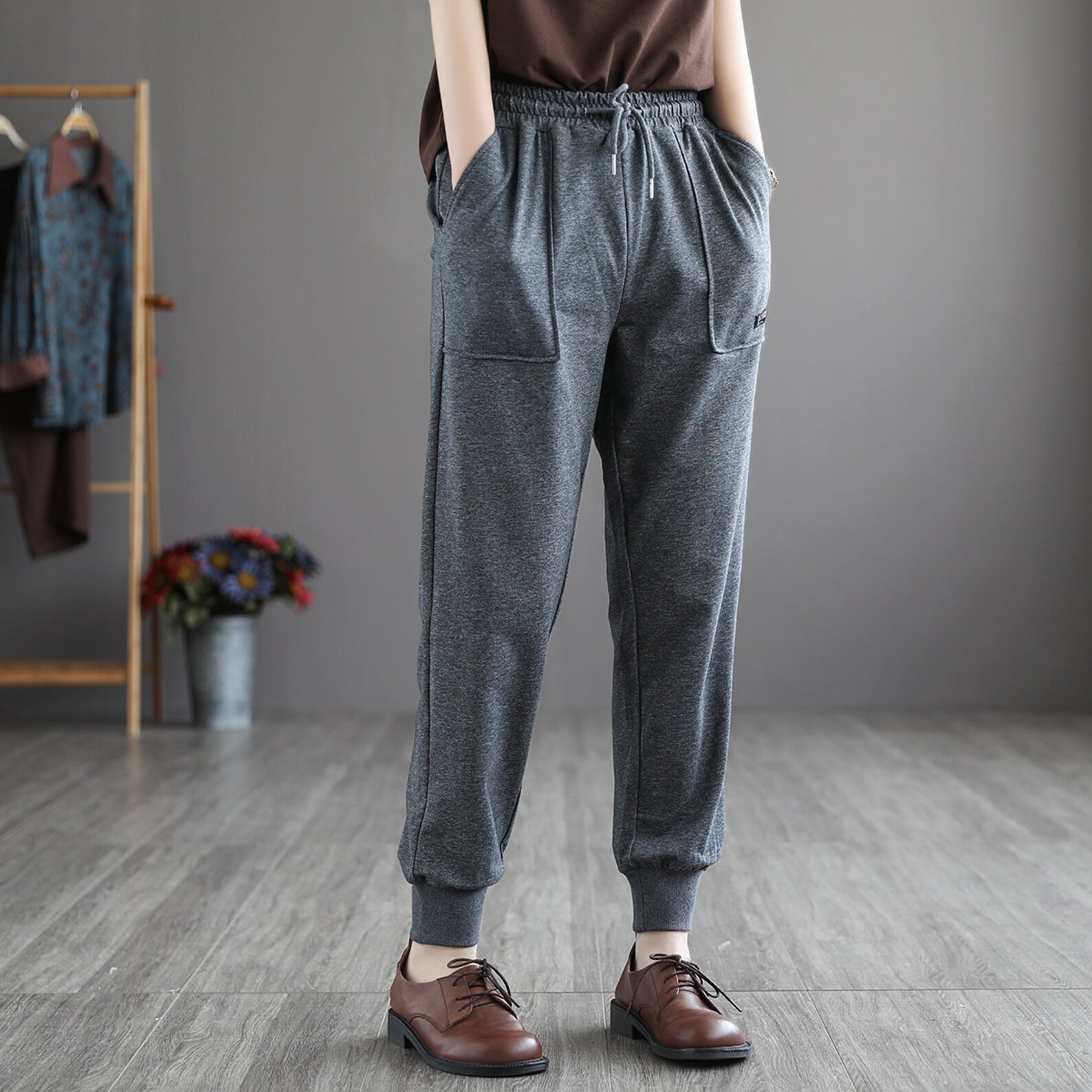 women's jersey pants with pockets