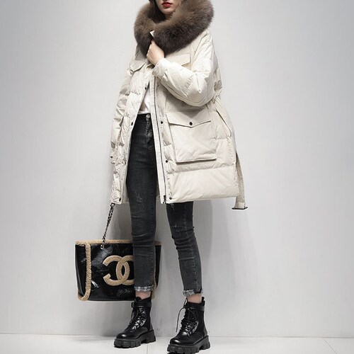 Winter Women's Midlength Down Coat Loose Down Jackets Etsy