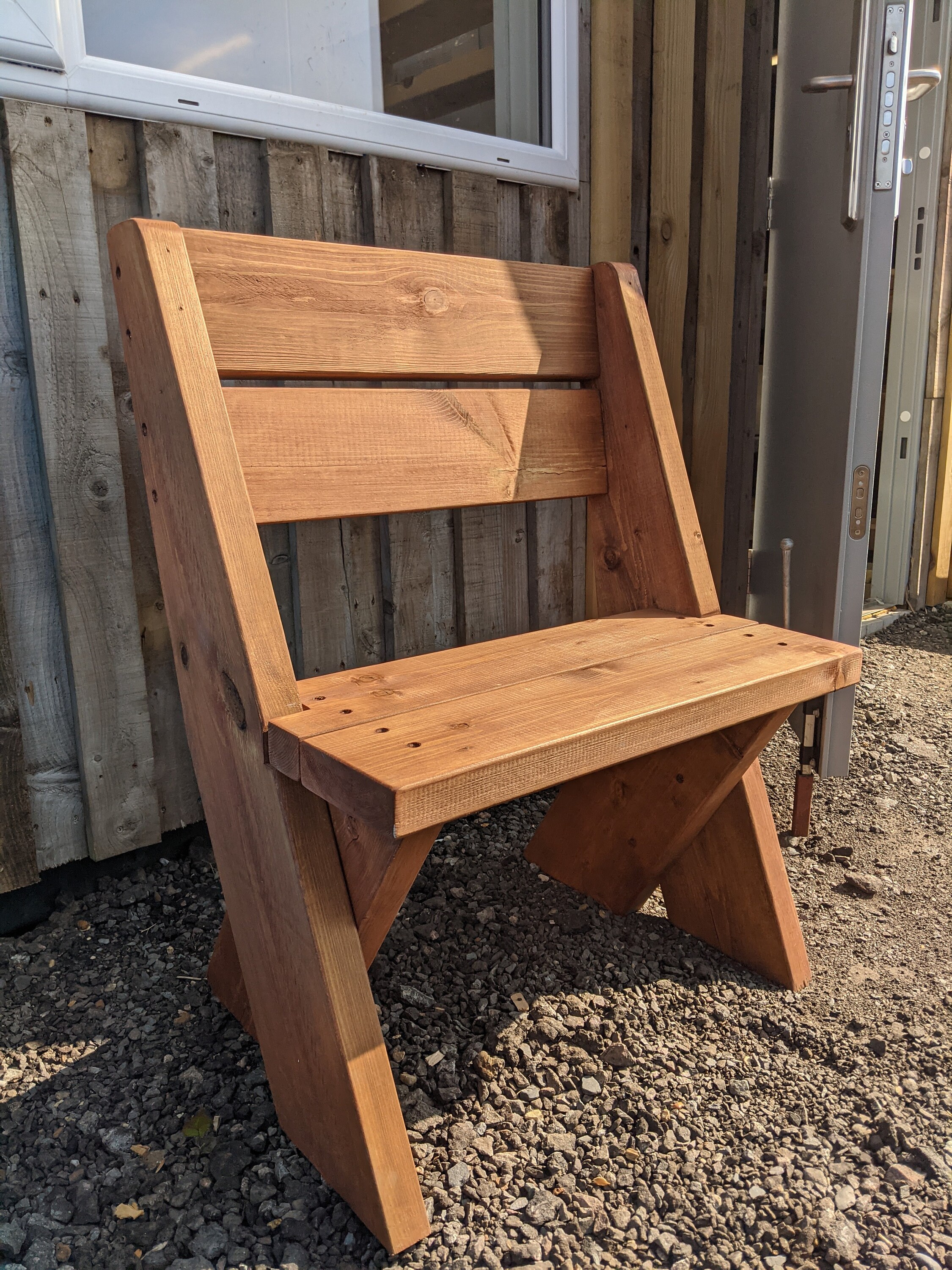 Rústico banco de jardín de madera en efecto roble medio | Etsy