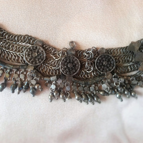 RARE Ethnic Bedouin Yemen Silver Necklace , Silve… - image 3