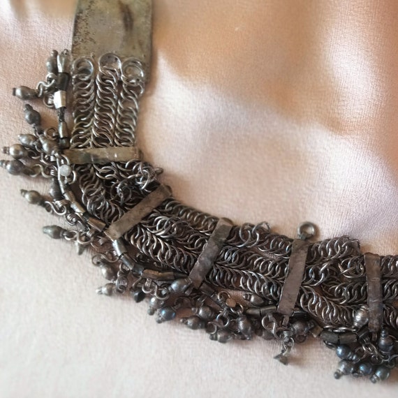 RARE Ethnic Bedouin Yemen Silver Necklace , Silve… - image 2