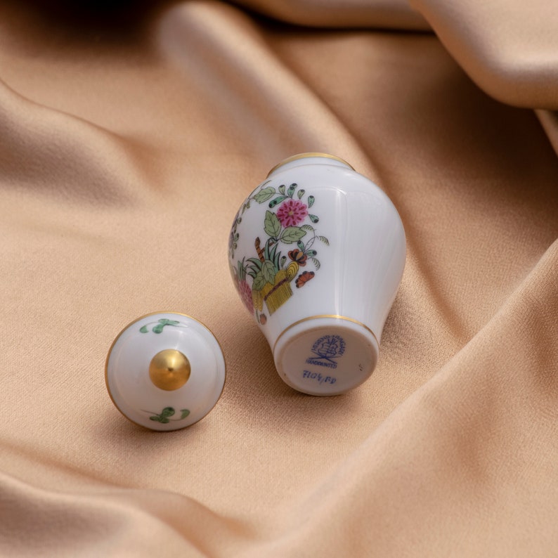 Small Porcelain Vase With Lid Miniature Herend Lidded Vase Etsy