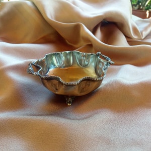 bol vintage en argent sterling, bol à anneau en argent 925, bol debout en argent finition pissenlit avec poignées, décor de table en argent massif fait à la main