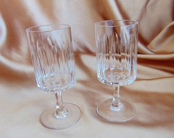 Vintage Crystal Liquer Glasses, Two Vintage JosephineHutte Glasses, Viscount Josair Crystal, Shot Glasses, Antique Cordial Crystal Glasses