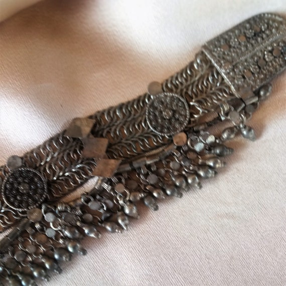 RARE Ethnic Bedouin Yemen Silver Necklace , Silve… - image 5