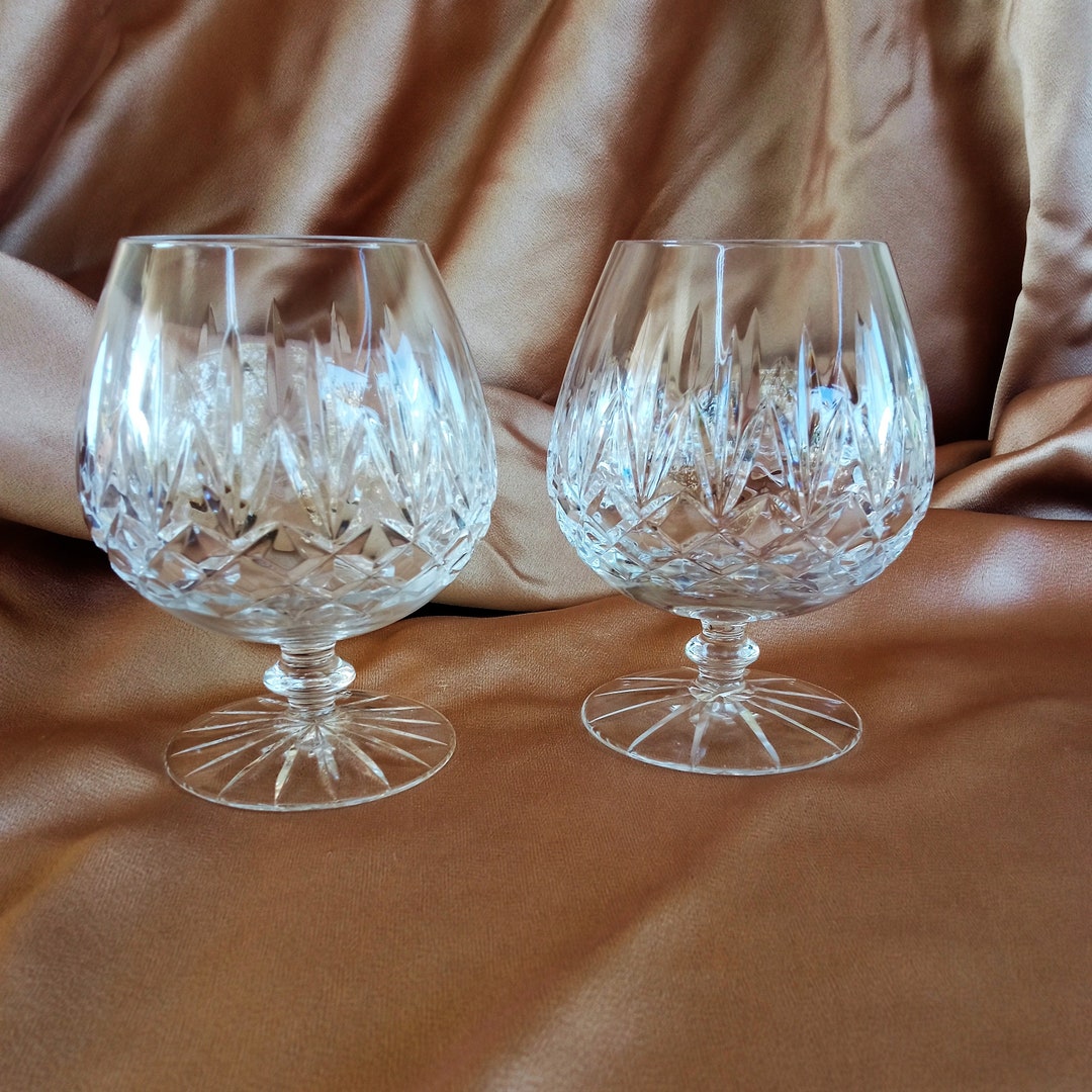 Vintage Pair of Crystal Brandy Glasses Heavy Crystal Cognac Etsy