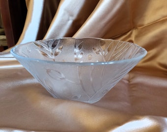 Vintage Costa Boda Crystal Deep Salad Serving Platter, Anna Ehrner Salad Bowl, Big Swedish  Bowl, Clear Floral Dinner Bowl, HousewarmingGift