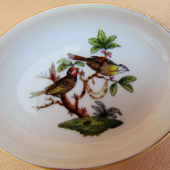 Herend Hand Painted Porcelain Small Oval Dish Rothschild Pattern Trinket Dish Ring Dish Birthday Gift Gift for Her Bridesmaid Gift Etsy Canada