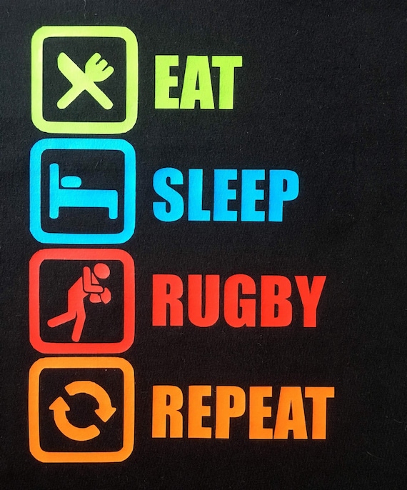 Eat Sleep Rugby Funny Kids T-Shirt Unisex 12 Colours