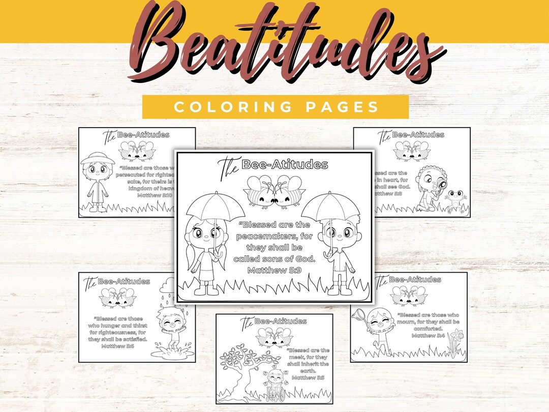 Buy Beatitudes Coloring Pages: Bible Verse Activity (PDF Download ...