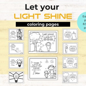 Let Your Light Shine Coloring Page | Matthew 5:16 | Sunday School Coloring | Bible Coloring Pages
