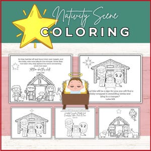 Nativity Scene Coloring Pages | Christmas Coloring | Birth of Jesus Coloring |