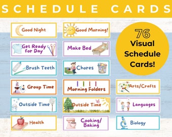 Schedule Cards | Visual Schedule Cards | Routine Cards | Visual Schedule Cards for Kids | Toddler Routine Cards | Preschool Schedule Cards |