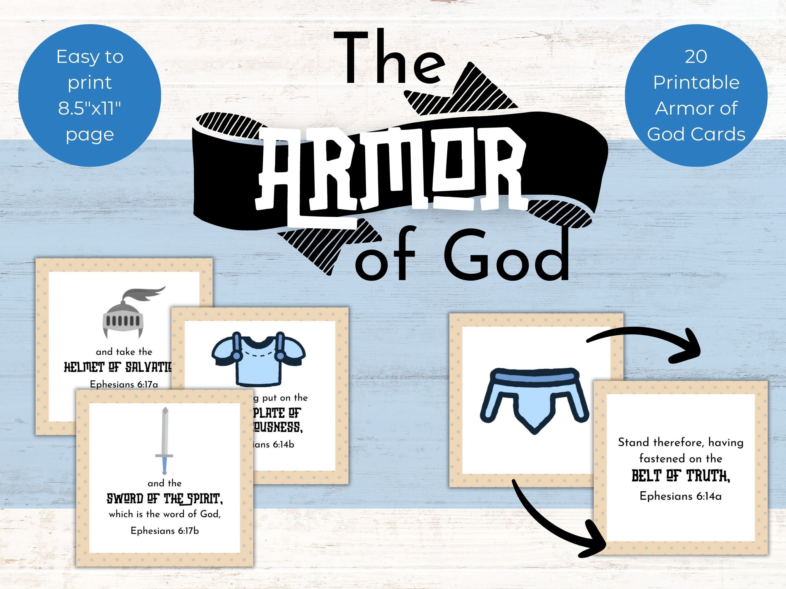 Armor of God Armor of God Cards Armor of God Printable Armor of God Activity Sword of the Spirit ...