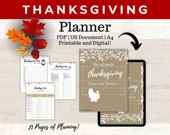 The Ultimate Thanksgiving Planner | Thanksgiving Planner | Thanksgiving Meal | Printable Thanksgiving Planner | Digital Thanksgiving Planner