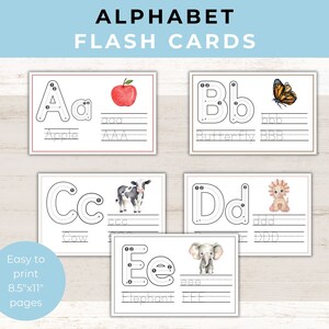Alphabet Flashcards | ABC Cards | Jumbo Tracing Cards | Play Dough Mats | Homeschool Preschool Activities |