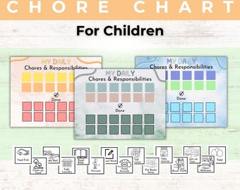 Chore Chart for Children | Preschool Chore Chart | Responsibilities Chart |