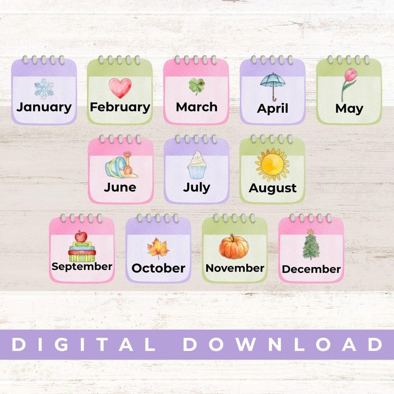 Months of the Year Printable | Matching Game & Calendar Activity ...