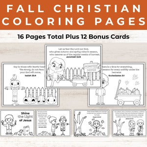 Christian Fall Coloring Pages | Christian Halloween Coloring Pages | Fall Coloring | Scripture Coloring | Bible Coloring Pages | Autumn |
