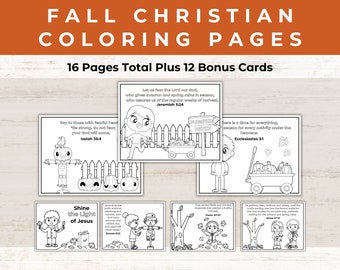 Christian Fall Coloring Pages | Christian Halloween Coloring Pages | Fall Coloring | Scripture Coloring | Bible Coloring Pages | Autumn |