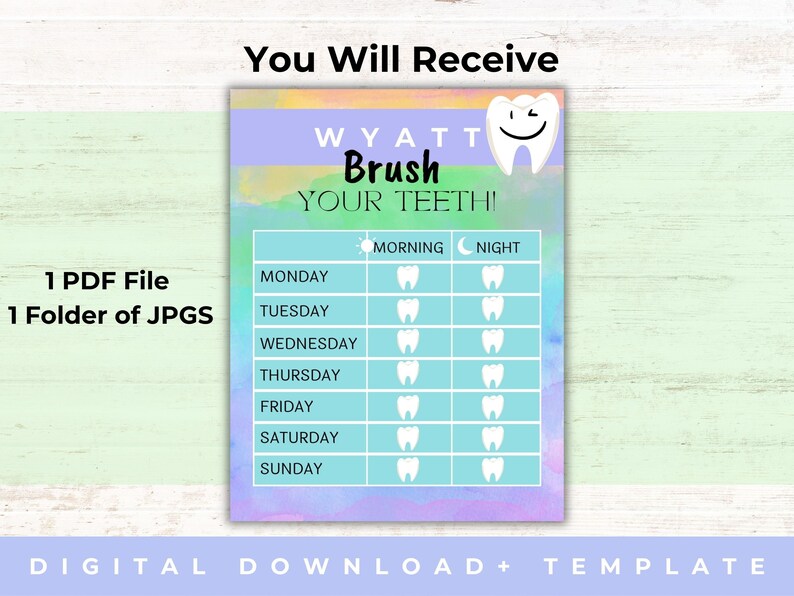 Brush Teeth Printable | Brush Your Teeth | Brush Teeth Chart | Toddler ...