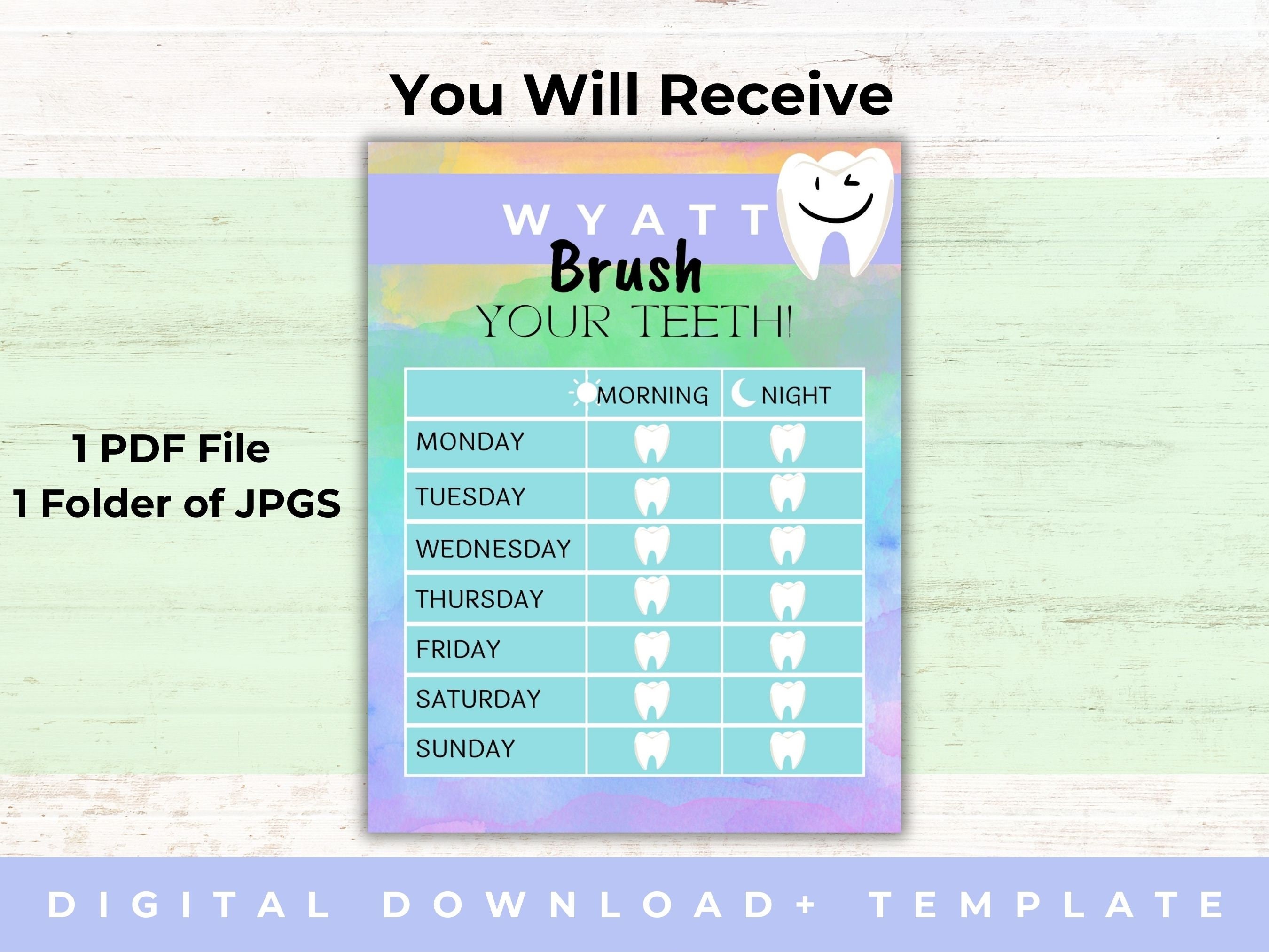 Brush Teeth Printable | Brush Your Teeth | Brush Teeth Chart | Toddler ...