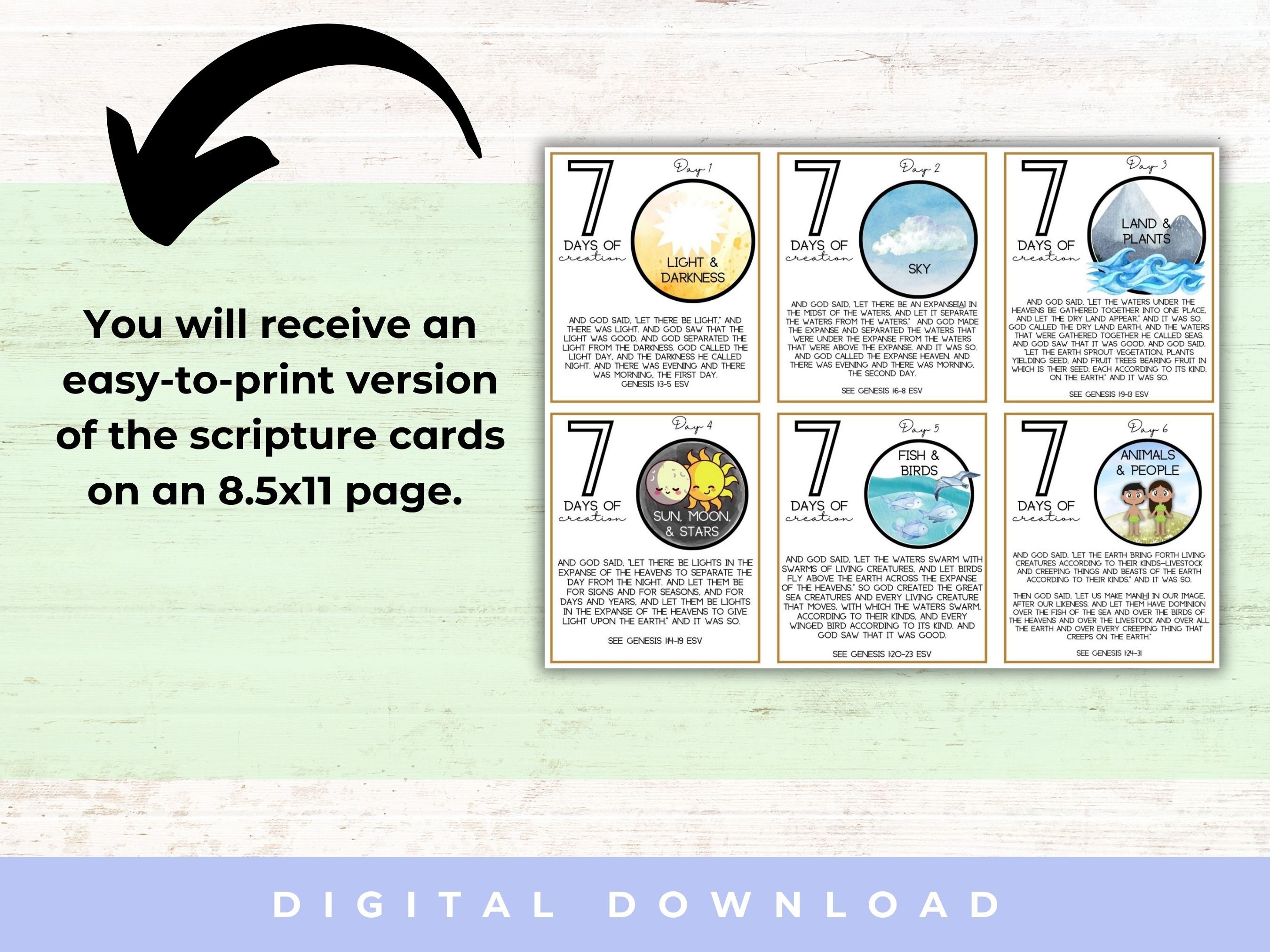 7 Days of Creation Printable | 7 Days of Creation Activities | 7 Days ...