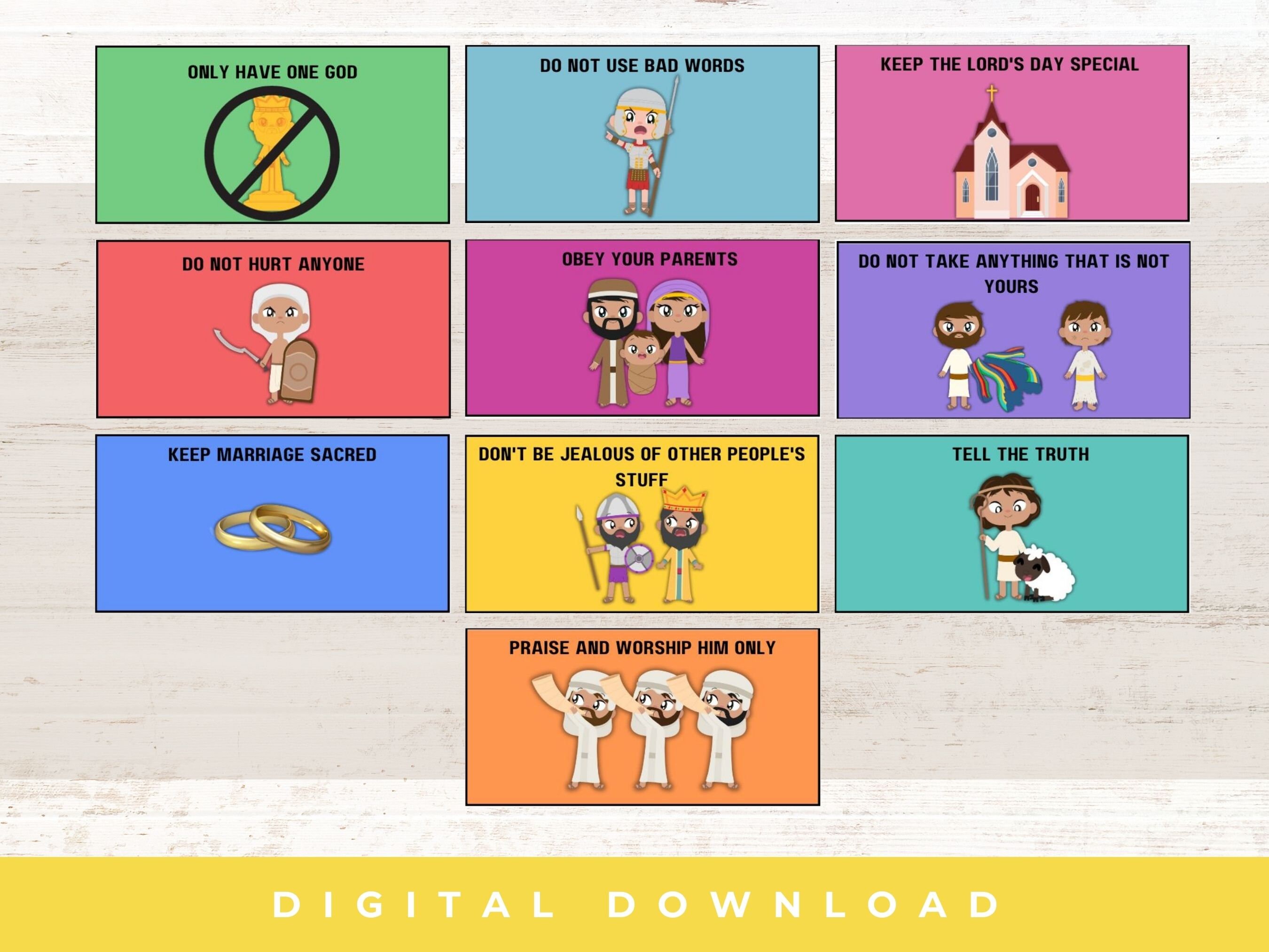 10 Commandments Printable | Bible Printable | 10 Commandments Coloring ...
