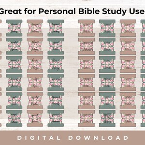 Blush and Floral Printable Bible Tabs Bible Printables Bible Tabs Bible Journaling tabs Bible Journaling Tabs for Bible image 6