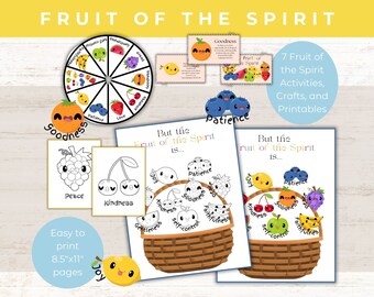 Fruit of the Spirit Activity | Fruit of the Spirit Printables | Fruit of the Spirit Coloring Pages | Cards | Spinner | Craft | Activities |