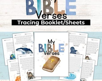 Bible Verse Tracing | Scripture Copy Work | Worksheets | Booklet | Penmanship Activity | Tracing Pages
