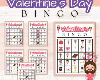 Printable Christian Valentine's Day Bingo Game: Sunday School Activity (PDF Download