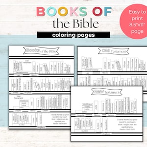 Books of the Bible Coloring Pages | Bible Coloring | New Testament | Old Testament | Sunday School Coloring | Books of the Bible Tracker |