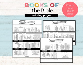 Books of the Bible Coloring Pages | Bible Coloring | New Testament | Old Testament | Sunday School Coloring | Books of the Bible Tracker |