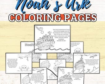 Noah's Ark Coloring Pages: Sunday School Bible Story (PDF Download)