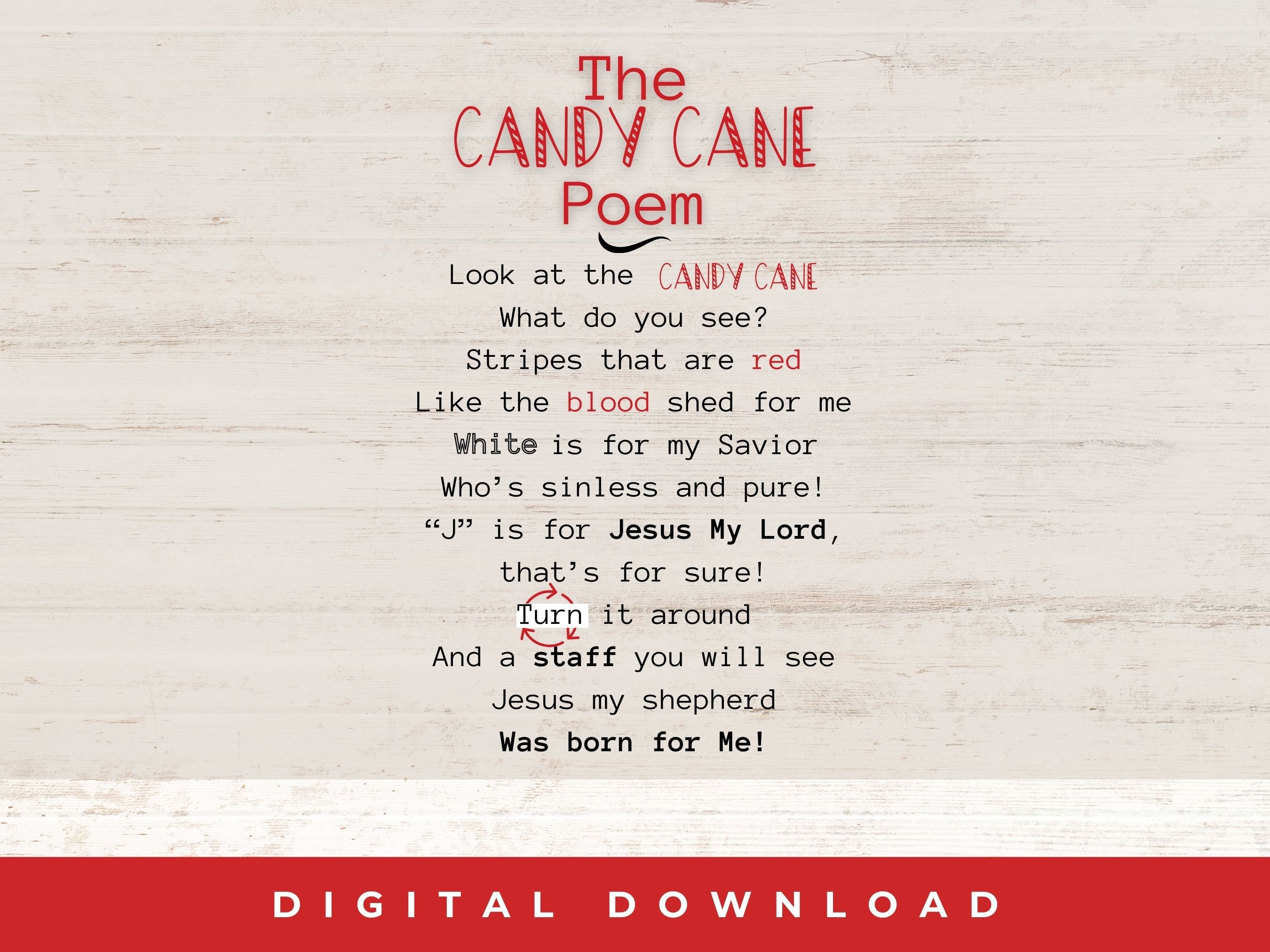 Candy Cane Poem | Candy Cane Tag | Candy Cane Gift | Candy Cane Printable | Teachers Gift ...