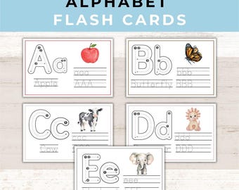 Alphabet Flashcards | ABC Cards | Jumbo Tracing Cards | Play Dough Mats | Homeschool Preschool Activities |