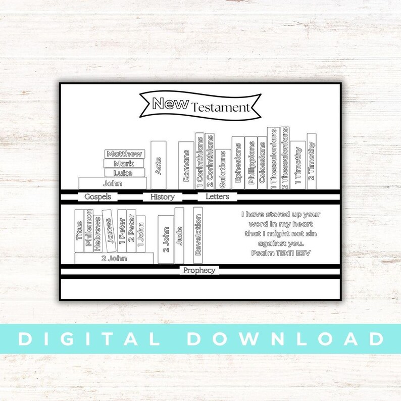 Scripture Arranged Pdf Books of the Bible Coloring Pages: Sunday School Printable (PDF) - Etsy