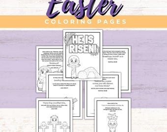 Easter Coloring Pages | Worksheets | Sunday School Craft Activity Pack | He is Risen |