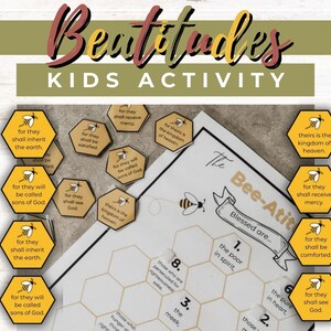 Beatitudes Kids Activity | Coloring Pages | Printable Bible Verse Game | Sermon on the Mount | Sunday School | Beatitudes Activities |
