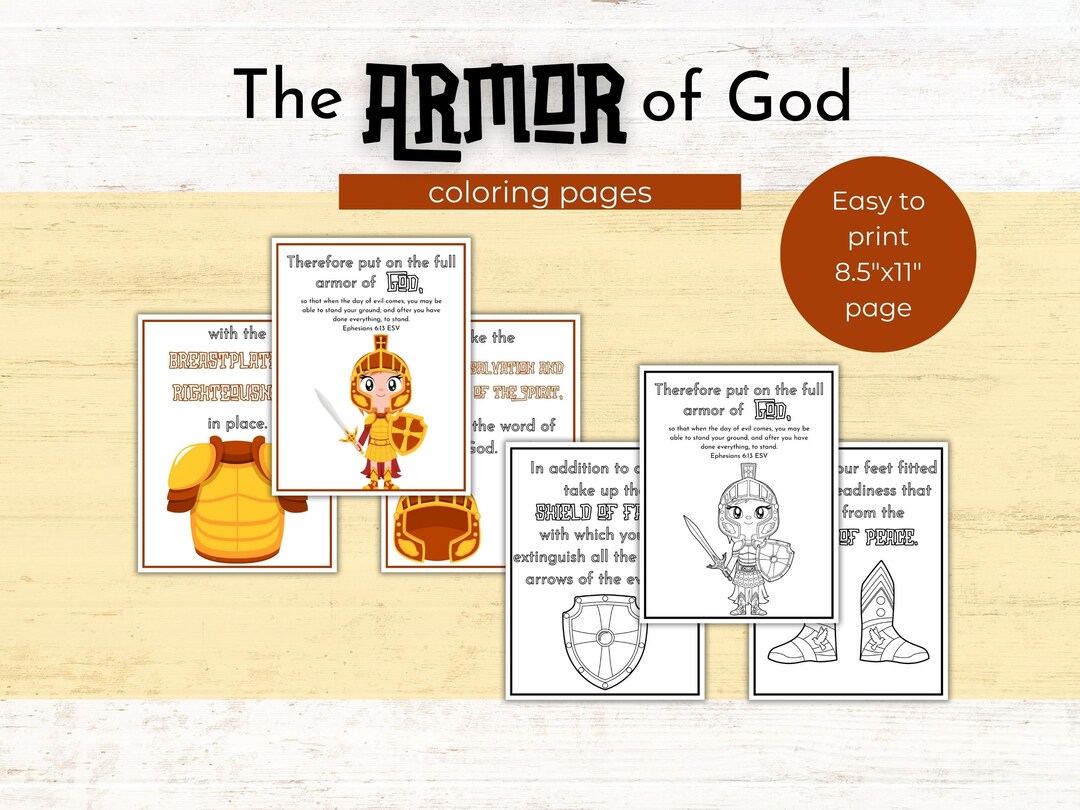 Armor of God Coloring Pages | Armor of God Printable | Sunday School