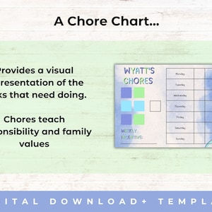 Chore Chart for Children Chore Chart Responsibilities Chart Kids Daily Responsibilities Chart Printable Expansion Task List image 3