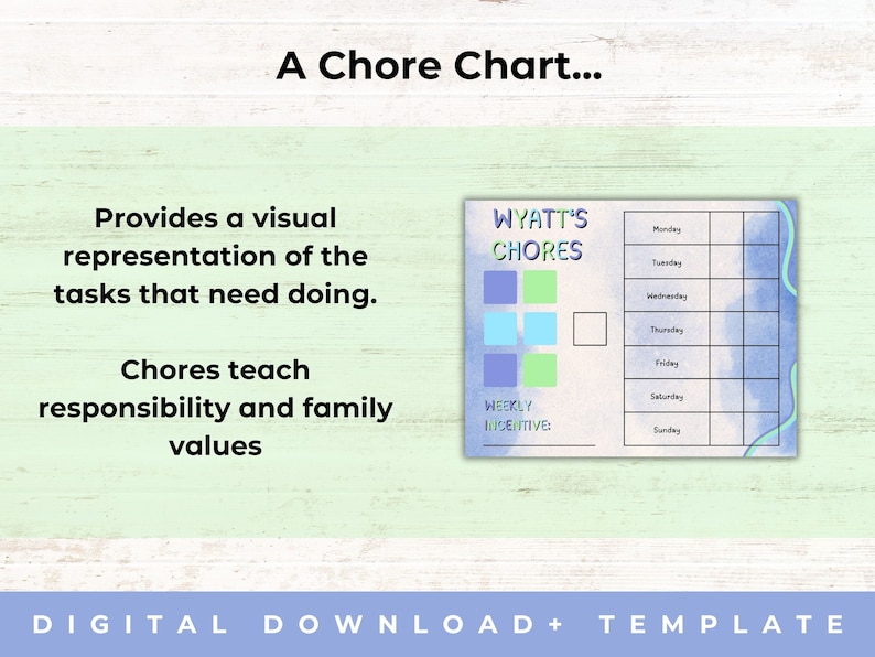 Chore Chart for Children Chore Chart Responsibilities Chart Kids Daily Responsibilities Chart Printable Expansion Task List image 3