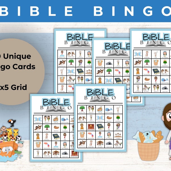 Bible Bingo | Bible Bingo Cards | Bible Story Bingo | Preschool Bible Bingo