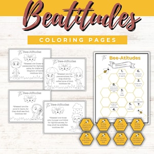 Beatitudes Kids Activity Coloring Pages Bible Activities - Etsy