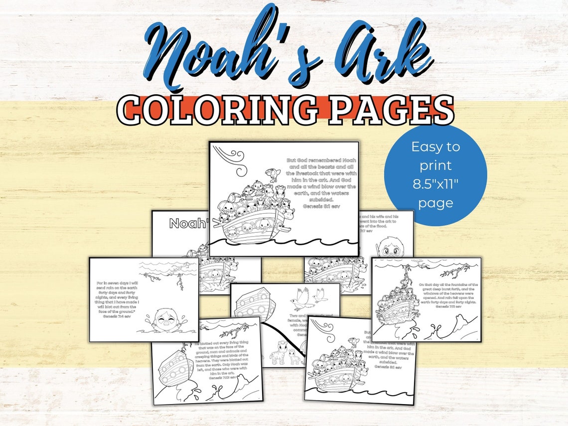 Noah's Ark Coloring Pages Noah's Ark Printable Noah's Ark Craft Noah's ...