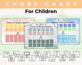 Chore Chart for Children | Preschool Chore Chart | Responsibilities Chart | Chore Chart | Kids Daily Responsibilities Chart |